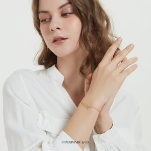 Opal Tulip Flower Charm Stacking Bracelet