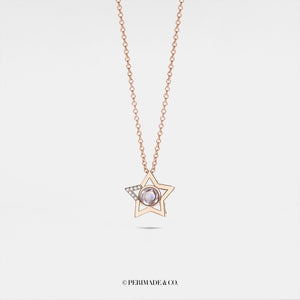 Personalisierte Halskette mit Stern-Fotoprojektion