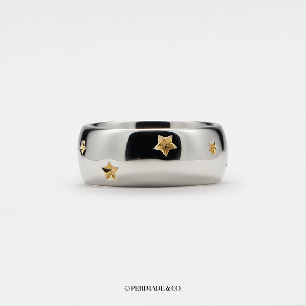 Gold Star Wedding Band Ring
