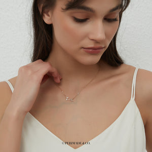 Opal Tulip Flower Charm Pendant Necklace