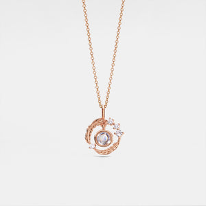 Feather Custom Photo Projection Necklace