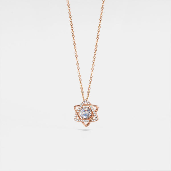 Star Of David Photo Projection Necklace