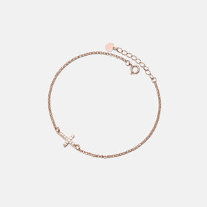 Braccialetto Impilabile con Ciondolo Croce d'Oro