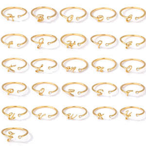 Initial Letter Stacking Thin Band Ring - Perimade & Co.