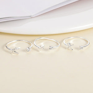Initial Letter Stacking Thin Band Ring - Perimade & Co.