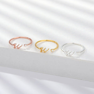 Initial Letter Stacking Thin Band Ring - Perimade & Co.