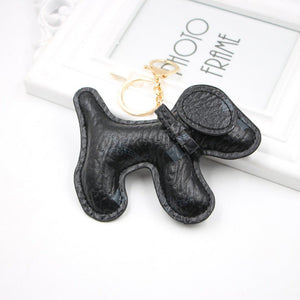 Leather Puppy Dog Car Bag Charm Keychain - Perimade & Co.