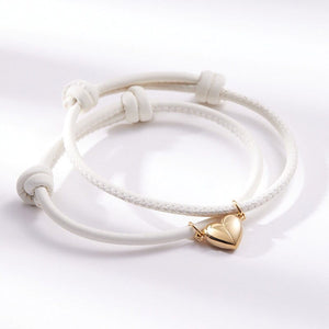 Magnetic Heart Leather Couple Bracelet - Perimade & Co.