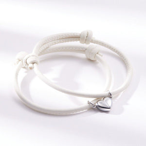 Magnetic Heart Leather Couple Bracelet - Perimade & Co.