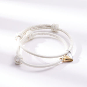 Magnetic Heart Leather Couple Bracelet - Perimade & Co.