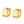 Gold square hoop earrings on a white background