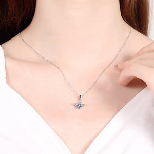 Moissanite Angel Wing Pendant Necklace - Perimade & Co.