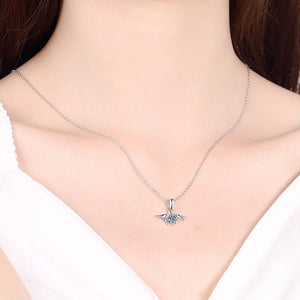 Moissanite Angel Wing Pendant Necklace - Perimade & Co.