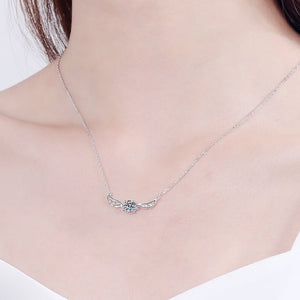 Moissanite Angel Wing Pendant Necklace - Perimade & Co.