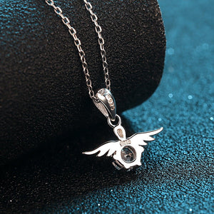 Moissanite Angel Wing Pendant Necklace - Perimade & Co.