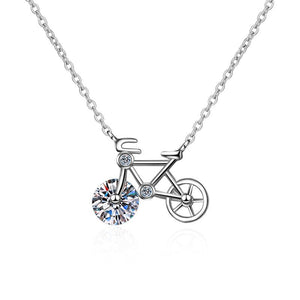 Moissanite Bicycle Charm Pendant Necklace - Perimade & Co.