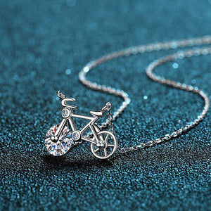 Moissanite Bicycle Charm Pendant Necklace - Perimade & Co.