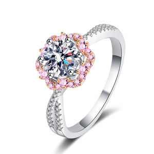 Moissanite Cherry Blossom Engagement Ring - Perimade & Co.