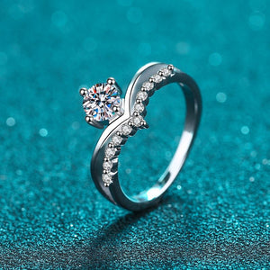 Moissanite Crown Tiara Pave Engagement Ring - Perimade & Co.