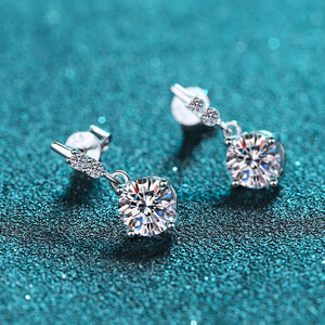 Moissanite Dangle Drop Wedding Earrings - Perimade & Co.