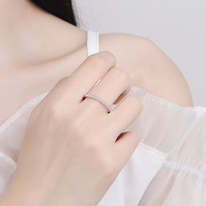 Moissanite Eternity Thin Wedding Band Ring - Perimade & Co.