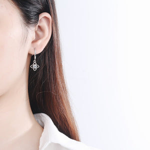 Moissanite Four Leaf Clover Drop Earrings - Perimade & Co.
