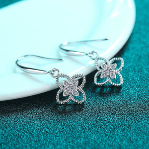 Moissanite Four Leaf Clover Drop Earrings - Perimade & Co.