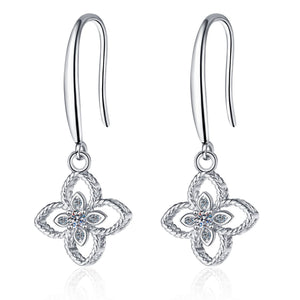 Moissanite Four Leaf Clover Drop Earrings - Perimade & Co.