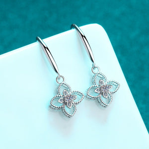 Moissanite Four Leaf Clover Drop Earrings - Perimade & Co.