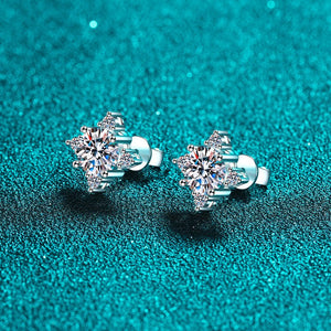Moissanite Four Leaf Clover Stud Earrings - Perimade & Co.