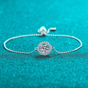 Moissanite Halo Star Charm Stacking Bracelet - Perimade & Co.