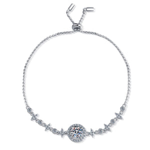 Moissanite Halo Star Charm Stacking Bracelet - Perimade & Co.