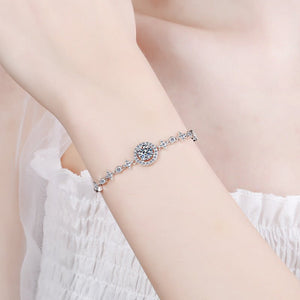 Moissanite Halo Star Charm Stacking Bracelet - Perimade & Co.