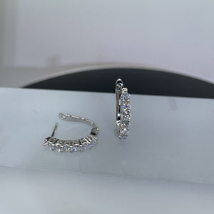 Moissanite Huggie Hoop Wedding Earrings - Perimade & Co.