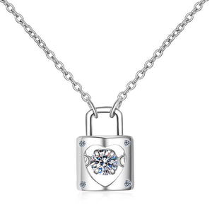 Moissanite Lock Dancing Stone Necklace - Perimade & Co.