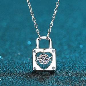 Moissanite Lock Dancing Stone Necklace - Perimade & Co.