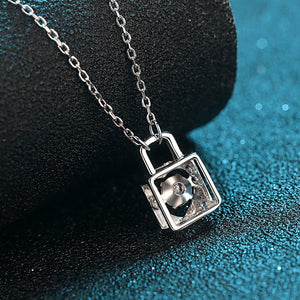 Moissanite Lock Dancing Stone Necklace - Perimade & Co.