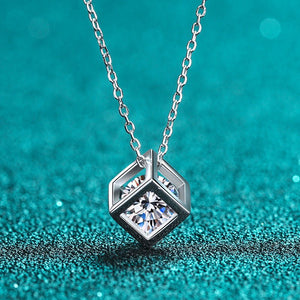 Moissanite Magic Cube Pendant Necklace - Perimade & Co.
