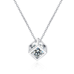 Moissanite Magic Cube Pendant Necklace - Perimade & Co.