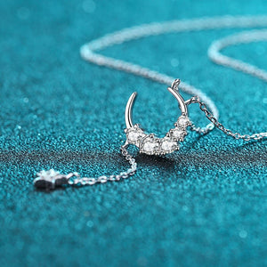 Moissanite Moon Star Drop Y Necklace - Perimade & Co.