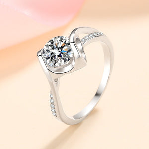 Moissanite Pave Bypass Engagement Ring - Perimade & Co.