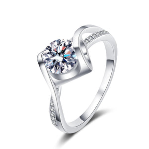 Moissanite Pave Bypass Engagement Ring - Perimade & Co.