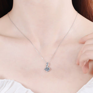 Moissanite Ribbon Charm Pendant Necklace - Perimade & Co.