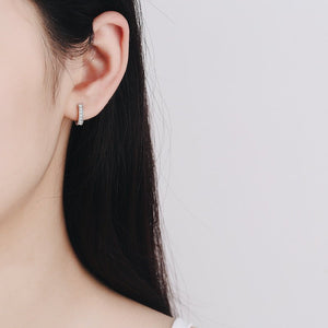 Moissanite Small Hoop Wedding Earrings - Perimade & Co.