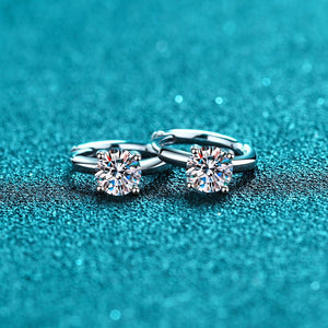 Moissanite Small Hoop Wedding Earrings - Perimade & Co.