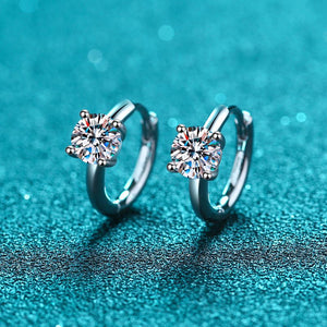 Moissanite Small Hoop Wedding Earrings - Perimade & Co.