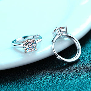 Moissanite Small Hoop Wedding Earrings - Perimade & Co.