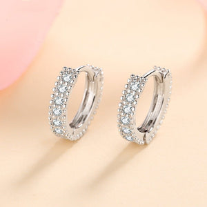 Moissanite Small Hoop Wedding Earrings - Perimade & Co.