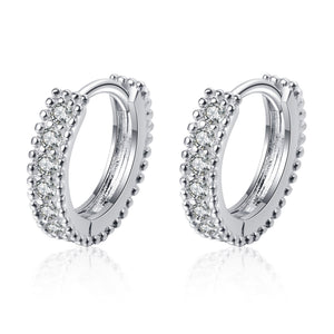 Moissanite Small Hoop Wedding Earrings - Perimade & Co.