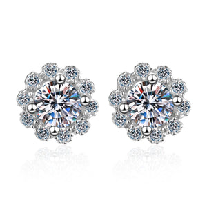 Moissanite Snowflake Wedding Stud Earrings - Perimade & Co.